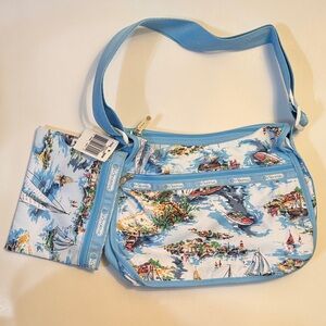 LeSportsac Classic Hobo with Cosmetic bag Shoulder Sailboat Nautical Purse